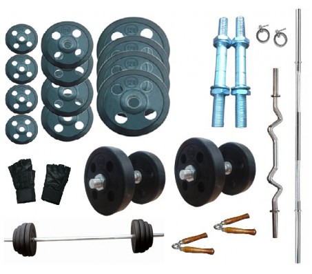 16 Kg Home Gym Package Of New designed Rubber plates + 4 Rods & Lots More